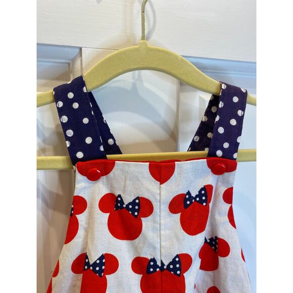 NWT Patriotic Red White Blue Disney Minnie Mouse Ruffle Romper 6 months - Picture 3 of 6